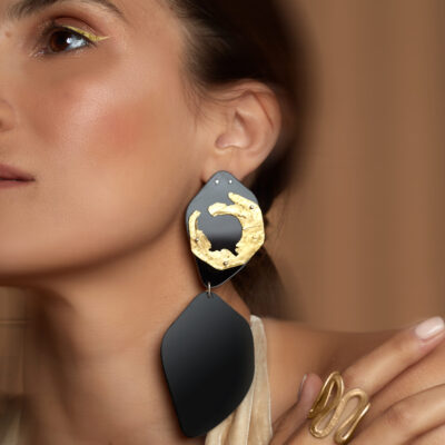 aros acrilico y aplique en bronce